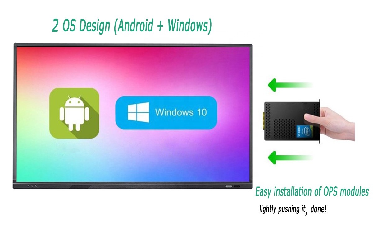 HD LCD Multi Touch Screen 4K Interactive Flat Panel Electronic Digital Smart Board Display