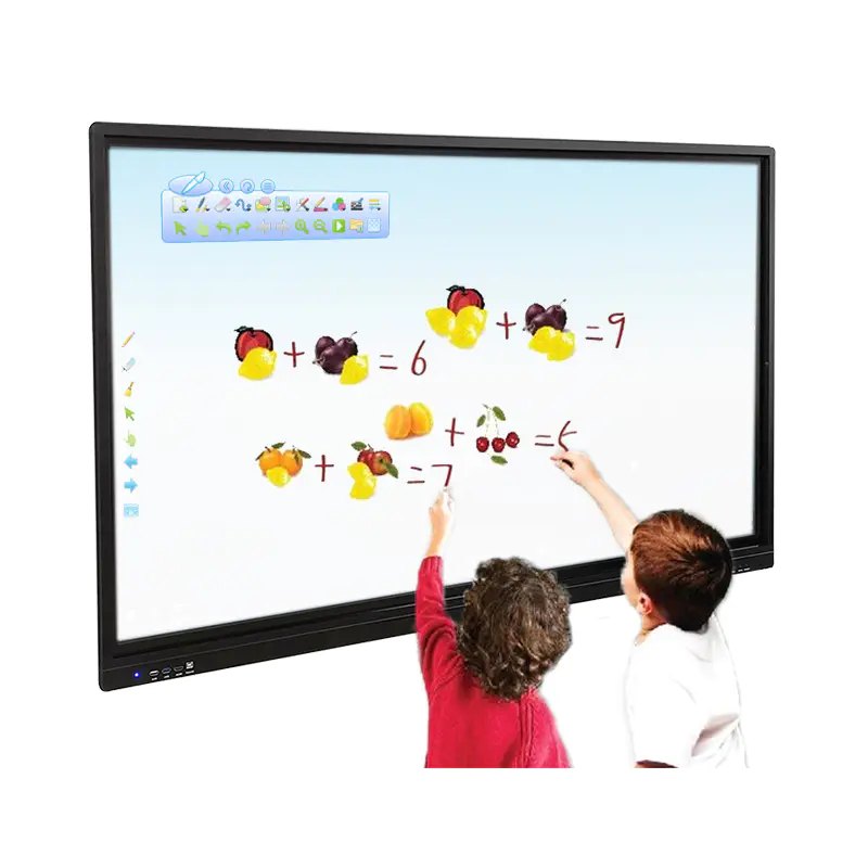 Stylish 86 Inch 4K Wireless Flat Screen Interactive I3 Whiteboard System Windows 10 No Projector For School Kids