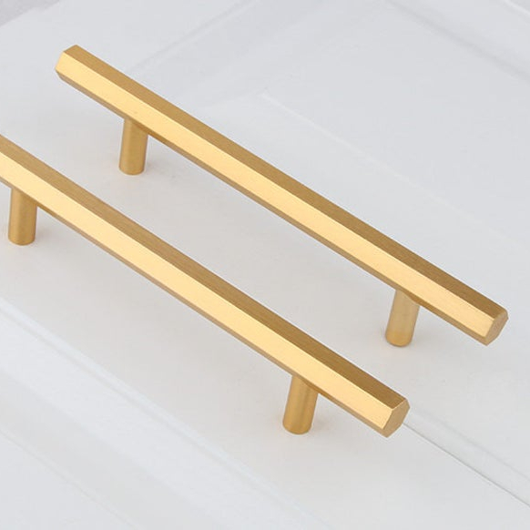 Drawer knobs gold polished brass cabinet pulls