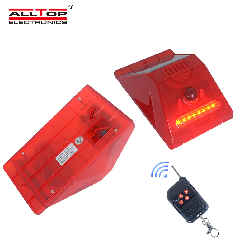 ALLTOP Outdoor ip65 waterproof sensor home security alarm system remote control led solar alarm