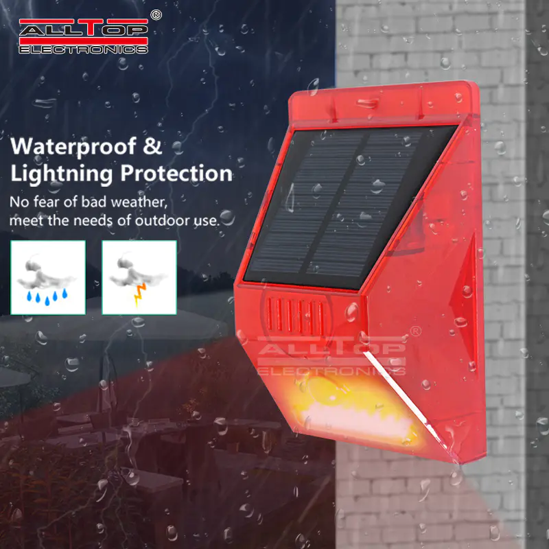 ALLTOP Outdoor ip65 waterproof sensor home security alarm system remote control led solar alarm