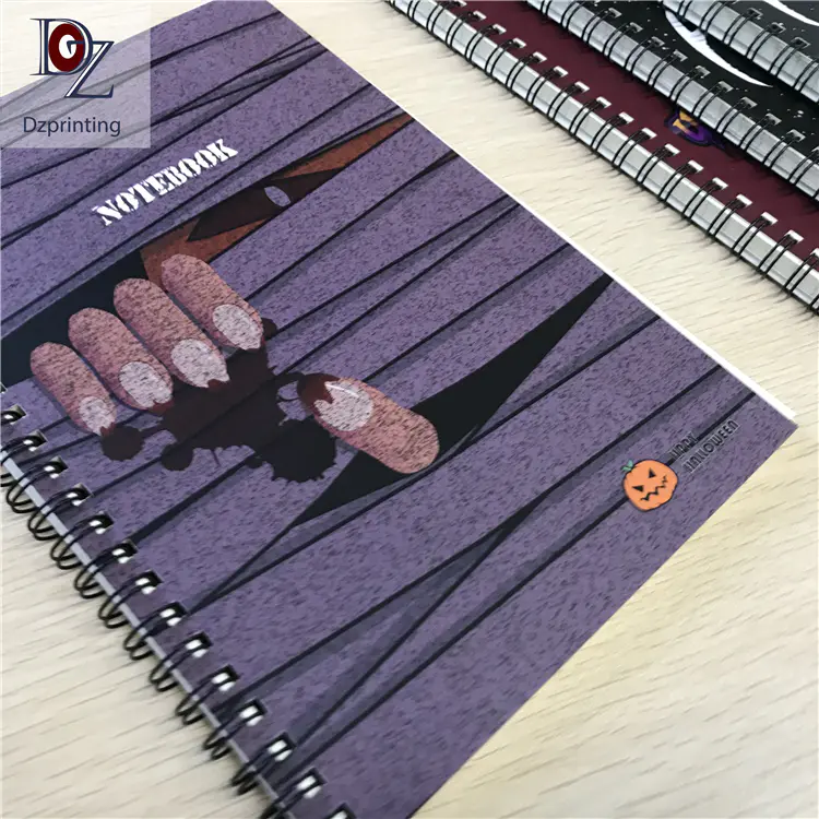 Custom Printing Halloween Pumpkin Good A5 Spiral Notebook With Color Pages