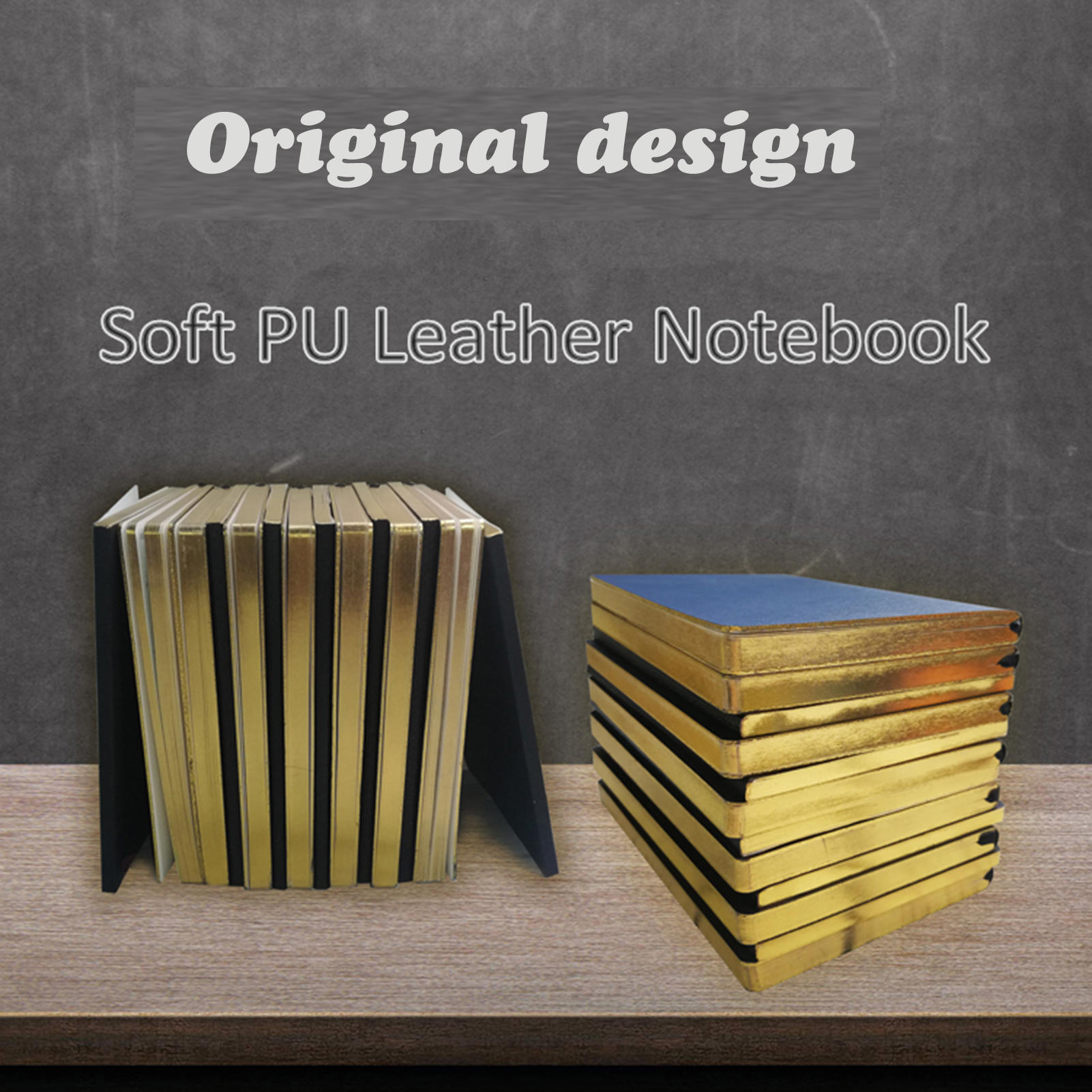 product-Dezheng-Original Printing A5 PU Leather Journal Notebook With Gold Edge-img-1