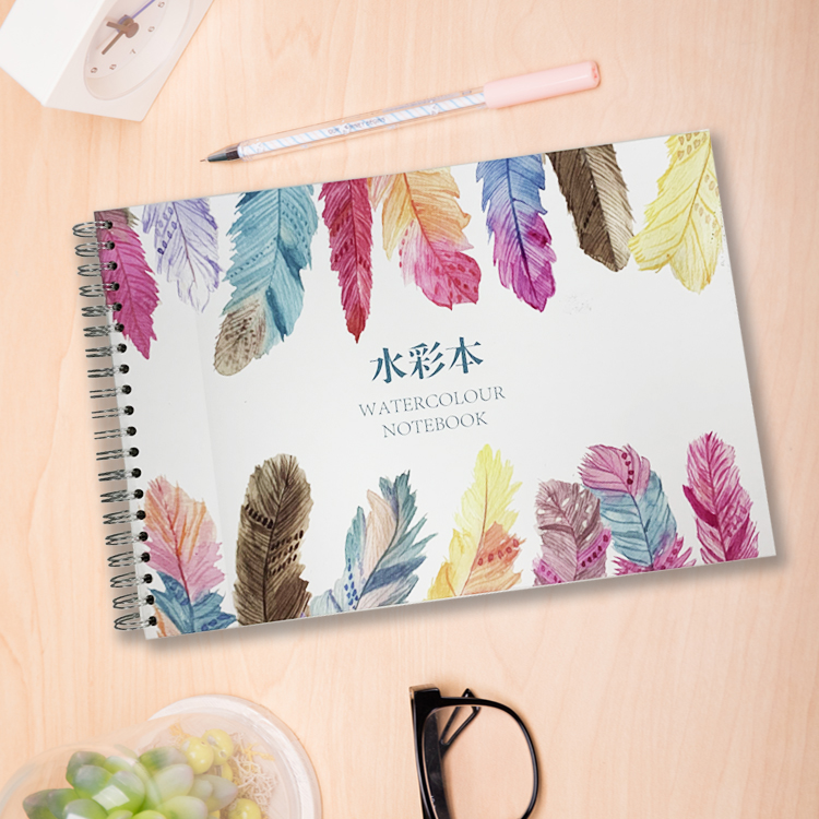 Micro-Perforated Import Notebooks Drawing Side Wire Bound Watercolor Notebook With Paper Pad