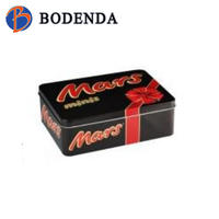 Mini Black Mars Chocolate Tin Box with Bowknot