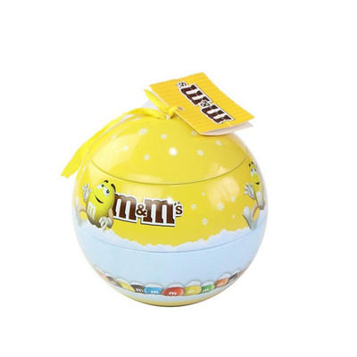 Bodenda customized Christmas ball shaped gift metal tin box cookie tin packaging boxes (dia120mm)