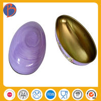 Popular decorative large round egg tin box egg shape Tin Box For Candy and Gift