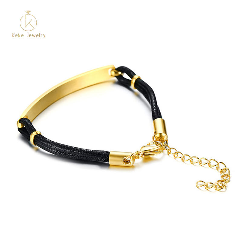 High-end custom men's and women's available Stainless steelcurved brand wax rope adjustable hand strap BL-437