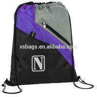 XS-2263 Strong Gym sack Drawstring Backpack Bag With front zipper pocket