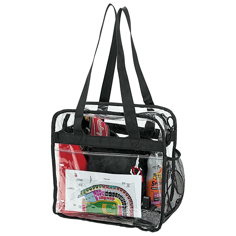 XS-2579 Clear PVC shopping reusable tote bags with carry handle