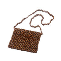 Factory Women pearl beaded mini shoulder bag wooden beads party handbag bags