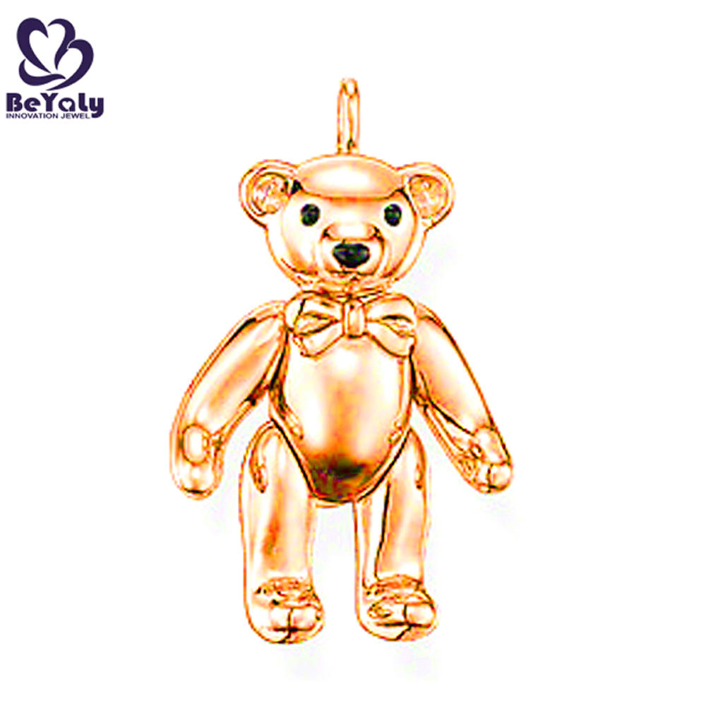 Dazzling silver golden jewelry mama bear pendant necklace