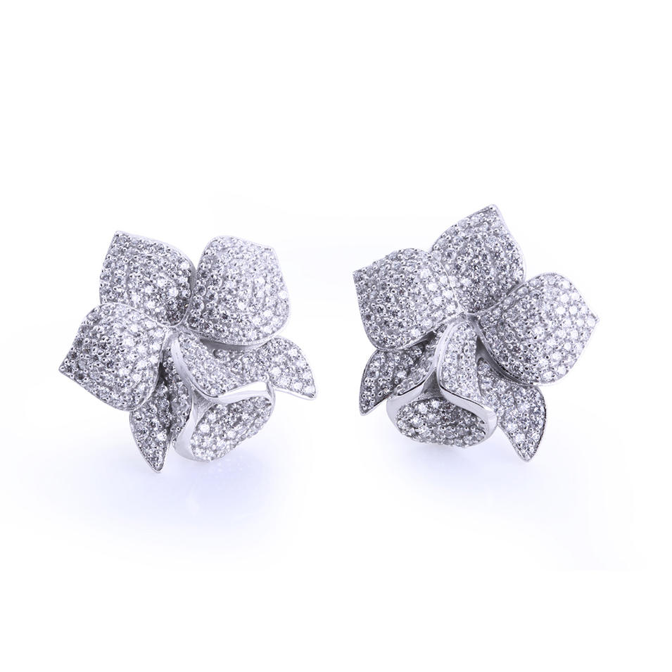 Blooming flower design silver jewelry modern earrings finding