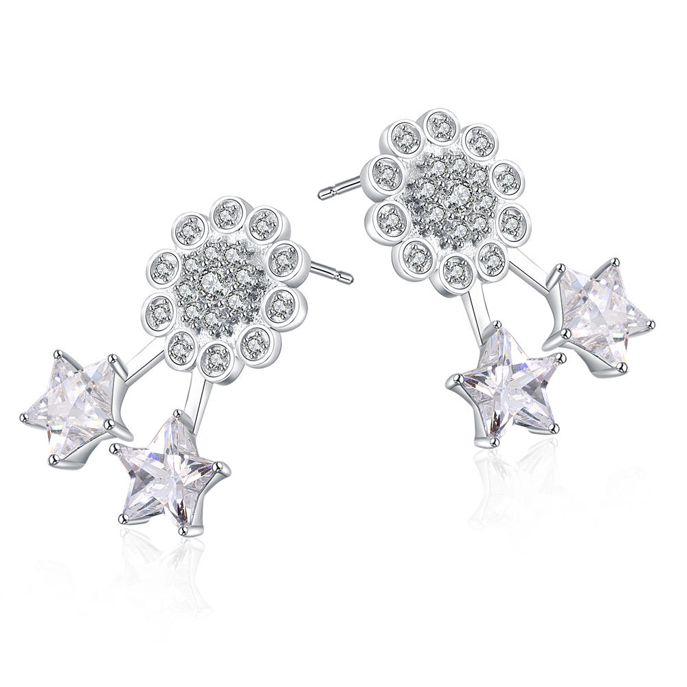 product-Pentagram star design cz flower tragus piercing jewelry earring-BEYALY-img-3
