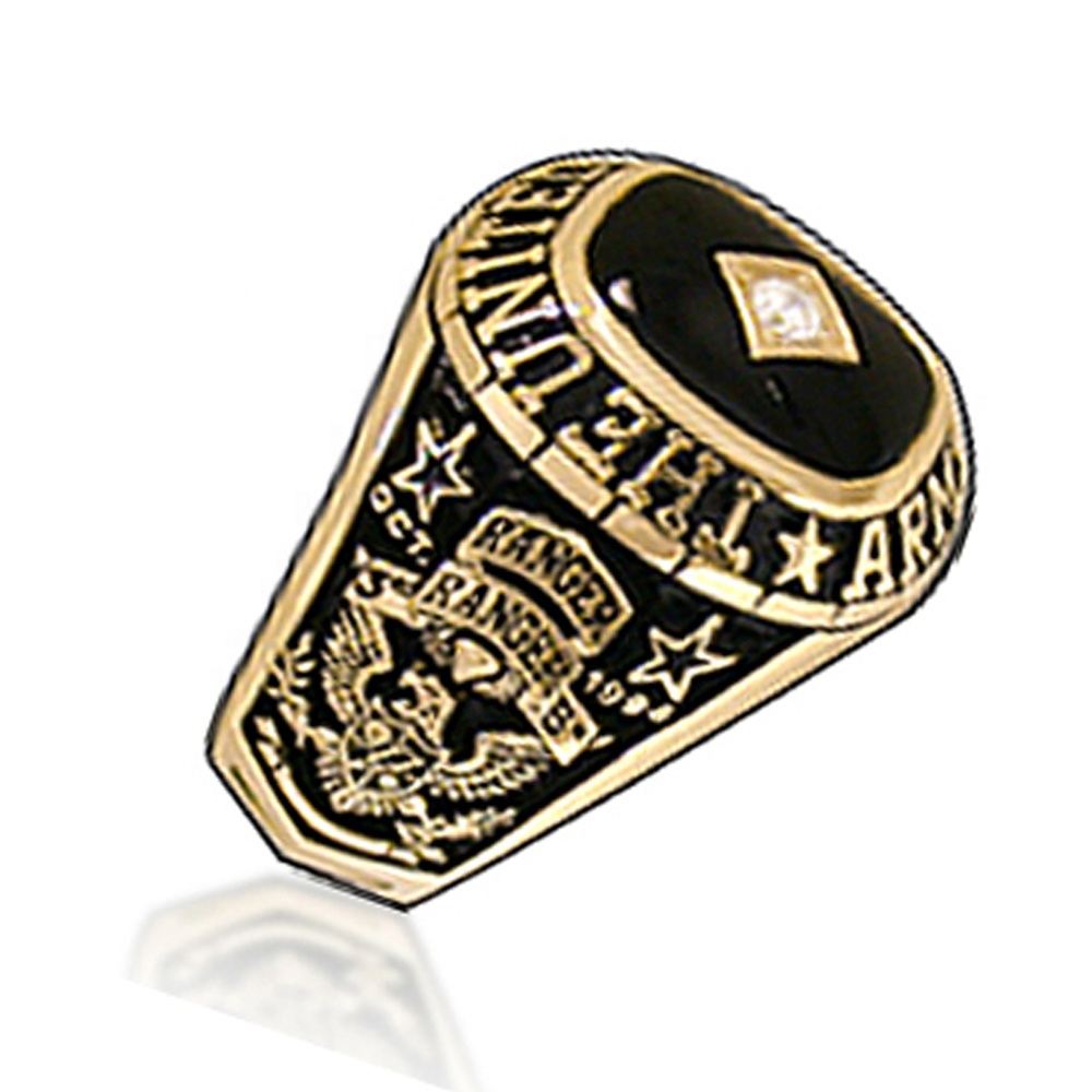 High quality gold plated signet custom silver ring