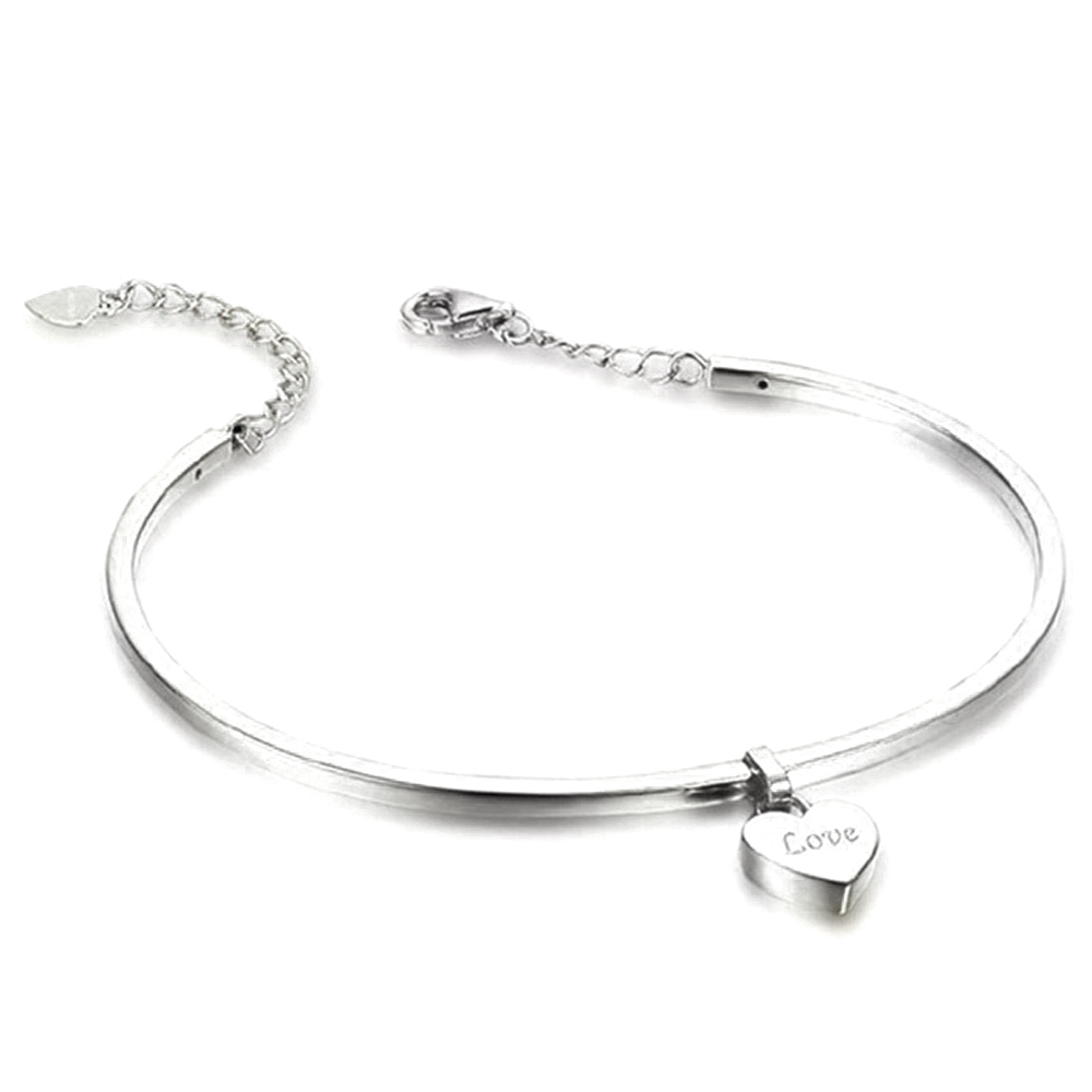 Comfort fit heart design 925 sterling silver charms jewellery bracelets
