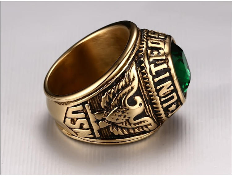 product-BEYALY-American army navy ring with lively green gem as gifts for friends-img-2