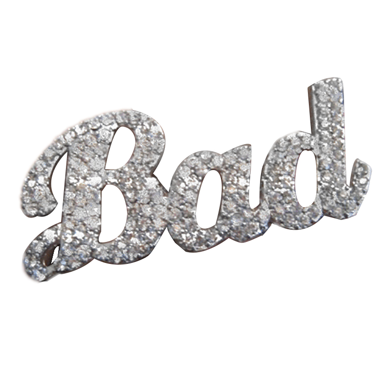 Custom Design Glitter CZ Bad Ring Glitter Jewelry Bad Jewelry