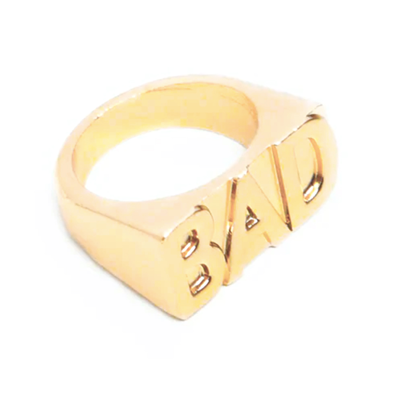 Plating Gold Bad Slogan Chunky Ring Letter Custom Design Jewelry