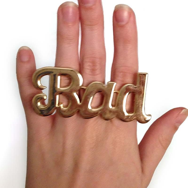 Blank Rose Gold Three Finger Bad Ring Letter Ring Jewelry New Designs