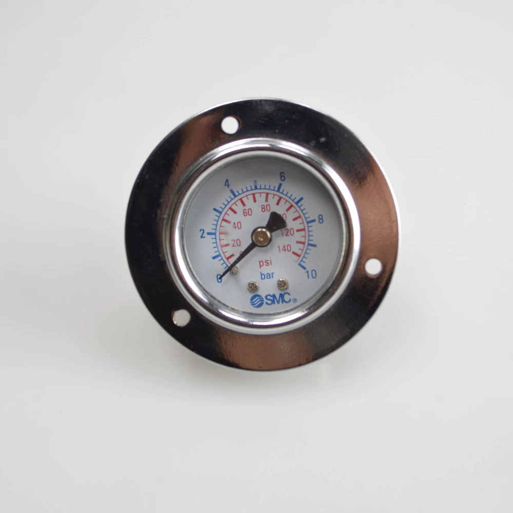 Double display axial pressure gauge bar and PSI