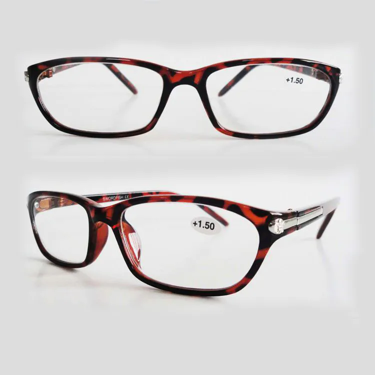 EUGENIA cheap plastic diamond decoration demi color custom logo wholesale reading glasses