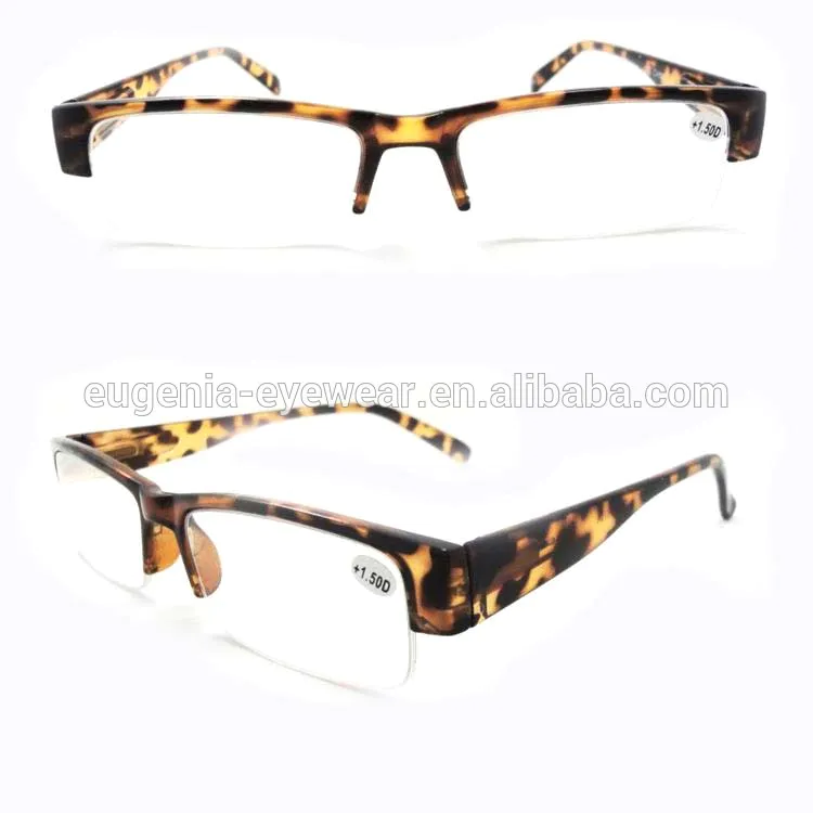 EUGENIA New style hot sell clear plastic innovative wholesale fashion designer half frame reading glasses