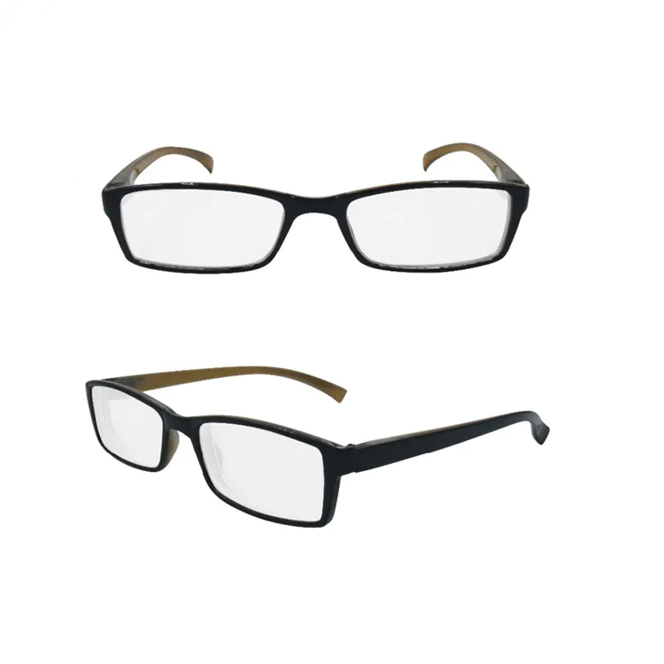 EUGENIA hot selling smart style small square shape spring hinge cheap plastic reading glasses