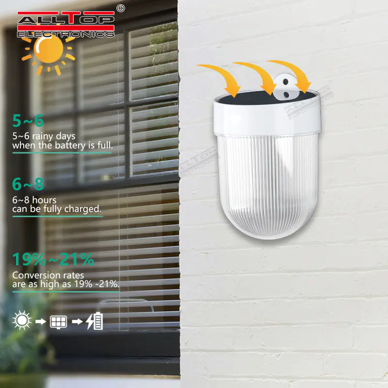 ALLTOP Solar panel 3w intergrated waterproof ip65 outdoor all in one solar led wall light price