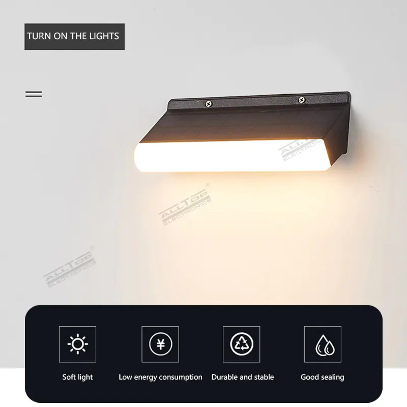 ALLTOP Hot selling modern deign outdoor lighting smd IP67 9w Solar LED Wall Light With Remote Control