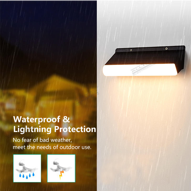 ALLTOP IP67 waterproof home led solar light PIR motion sensor outdoor solar security wall light