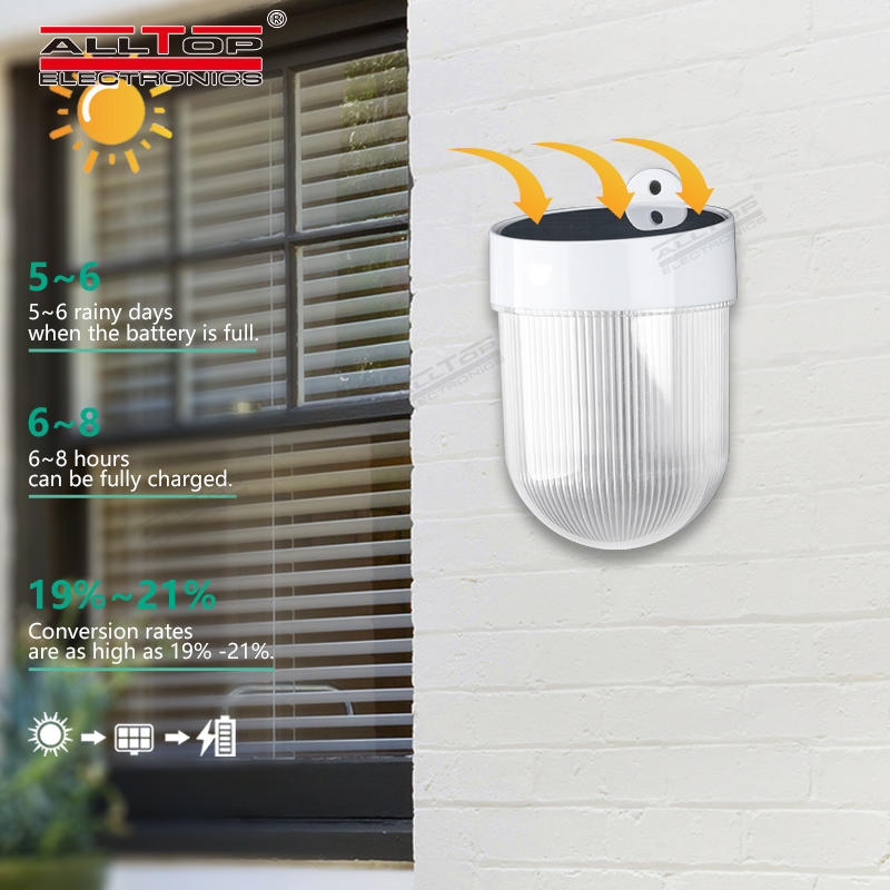 ALLTOP High performance waterproof double color abs pc case 3w led solar wall light