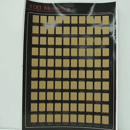 Low MOQ 100 Must See Movies Scratch Off Bucket List Movies Poster