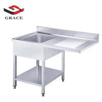 easy clearn Suqre Tube commercial kitchen 2 tier sintable