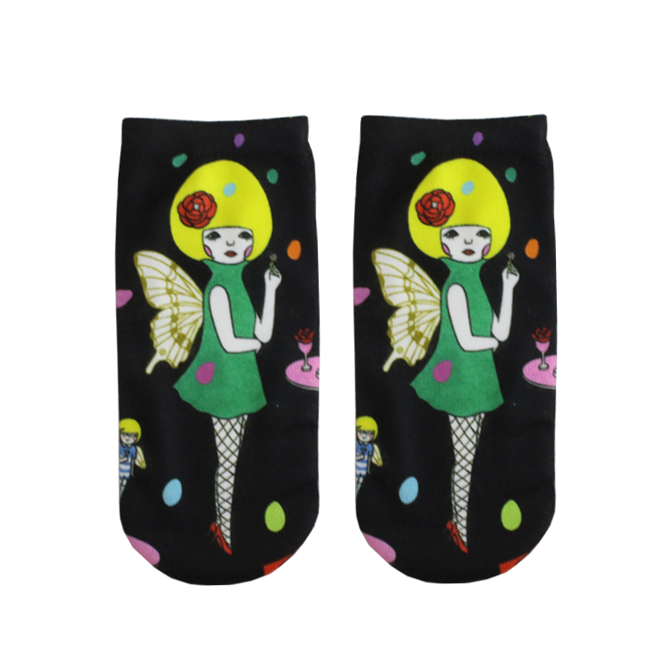 New Apparel custom casual sublimation socks 3d printed ankle boat sock animal cartoon design for women men
