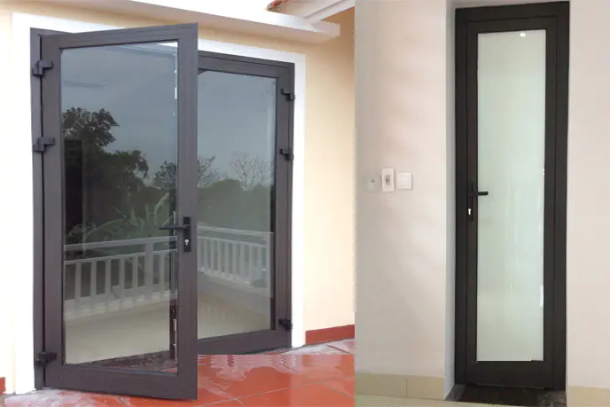 Guangzhou Aluminum Window and Door Tempered Glazing Interior Swing Patio Door for Sales