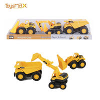 BUCHU CAR kids educational toys small machine 3 pack excavator bulldozer dump truck engineering vehicle