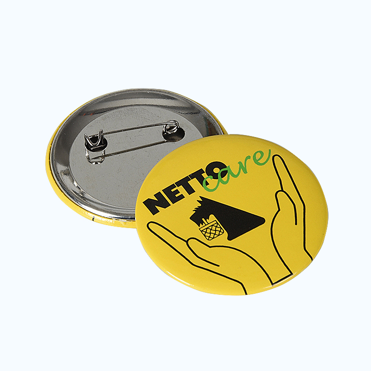 Customized Logo Round Tin Badge With Safe Pin