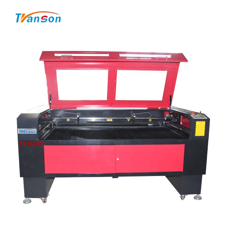 TS1610D Dual Head Fabric Leather CO2 CNC Laser Cutting Engraving Machine With CE FDA