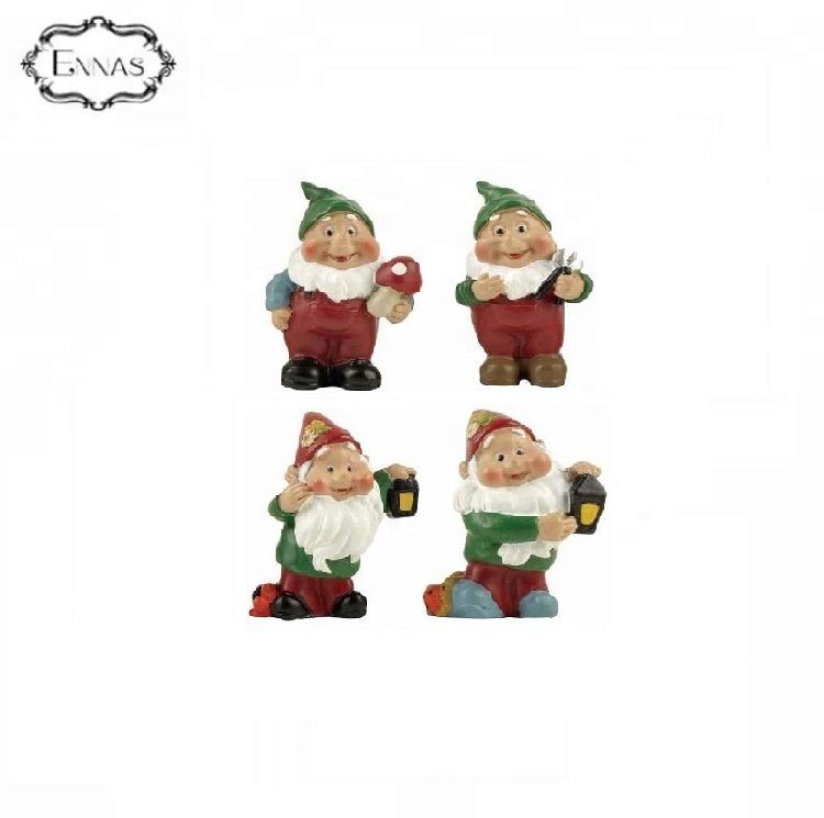 Polyresin funny miniature gnome for garden decorations