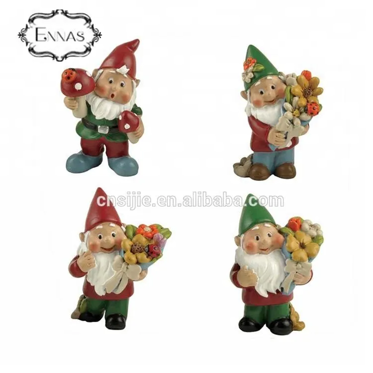 Polyresin funny miniature garden gnomes for garden decorations