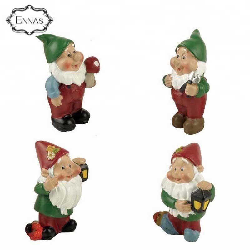 Polyresin funny miniature gnome for garden decorations