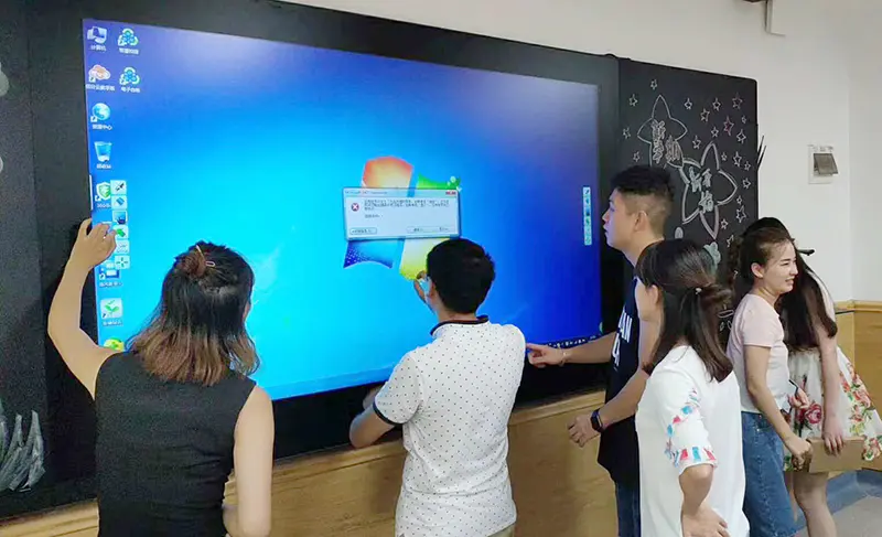 Hot sale price 55 65 75 inch interactive smart board with built in computer flat panel 36 points at best