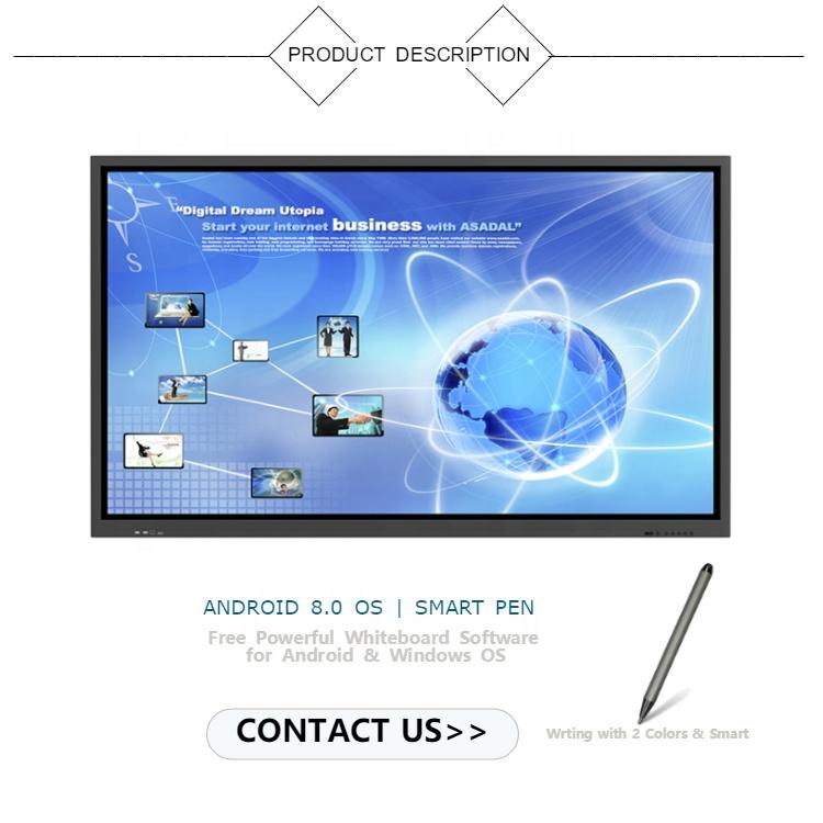 Infrared Usb Screen Touch Panel Finger or any Objects Touch Smart Magnetic Pens Best Selling 70'' 75'' Led/lcd 10 Points 1-year