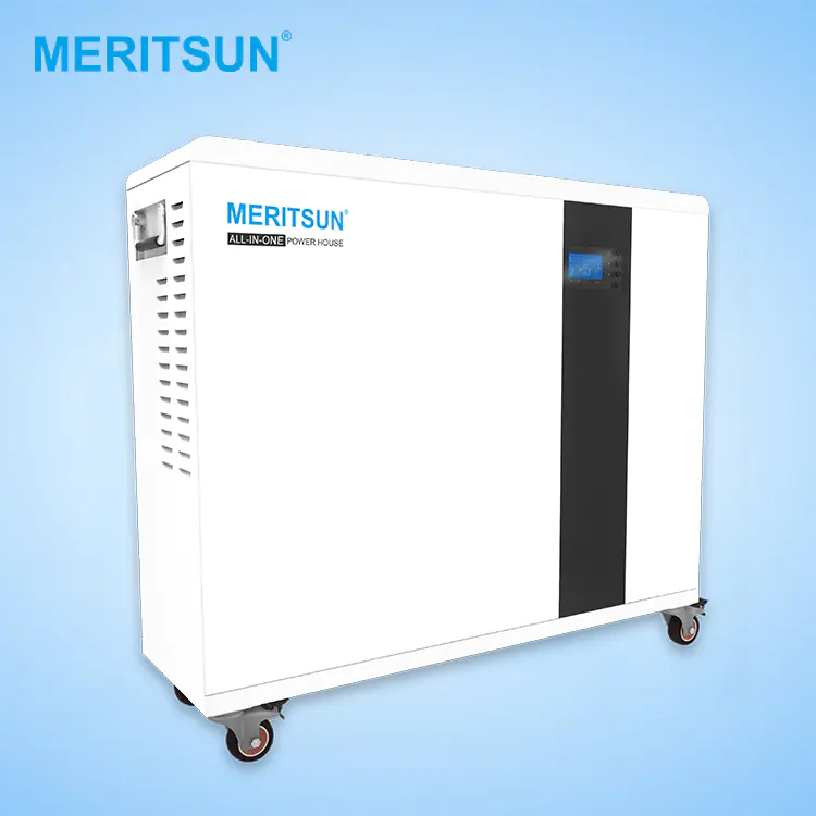 MeritSun 5kwh 48v 100ah lifepo4 lithium battery and 5kw inverter all in one home solar energy storage system