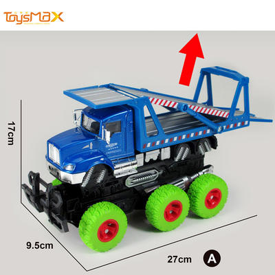 2019 hotsale Double Friction Power Metal Transportation Truck Toys Diecast deformation toy truck