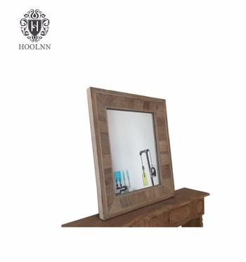 French Vintage Style Rectangular Wooden Wall Mirror HL045
