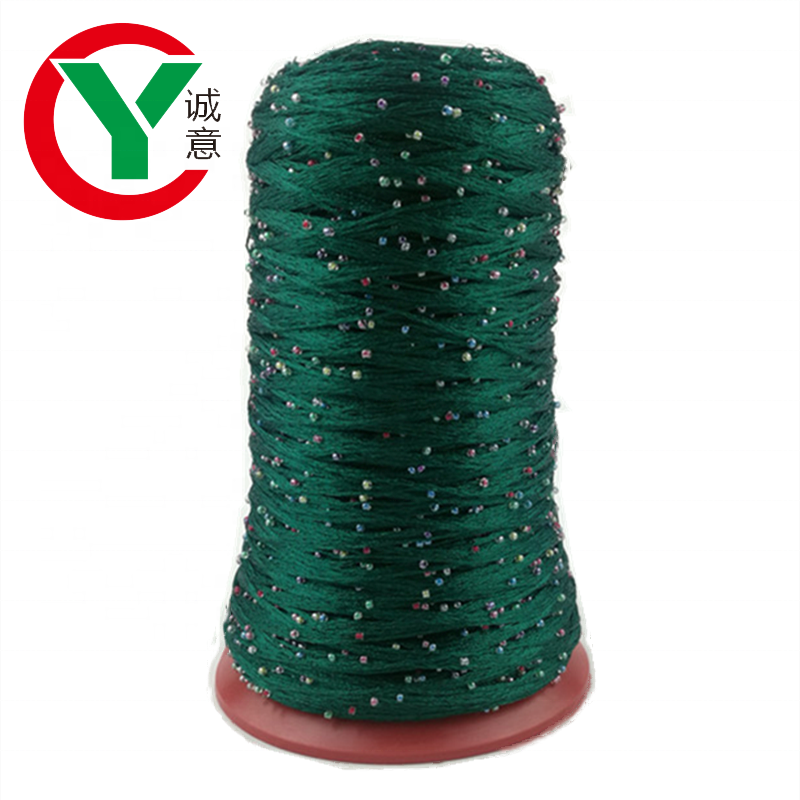 China factory direct sale color round beads 100% polyester yarn for hand knitting