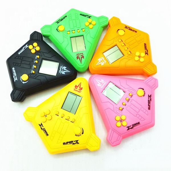 Electronic retro tetris brick handheld game console for kids