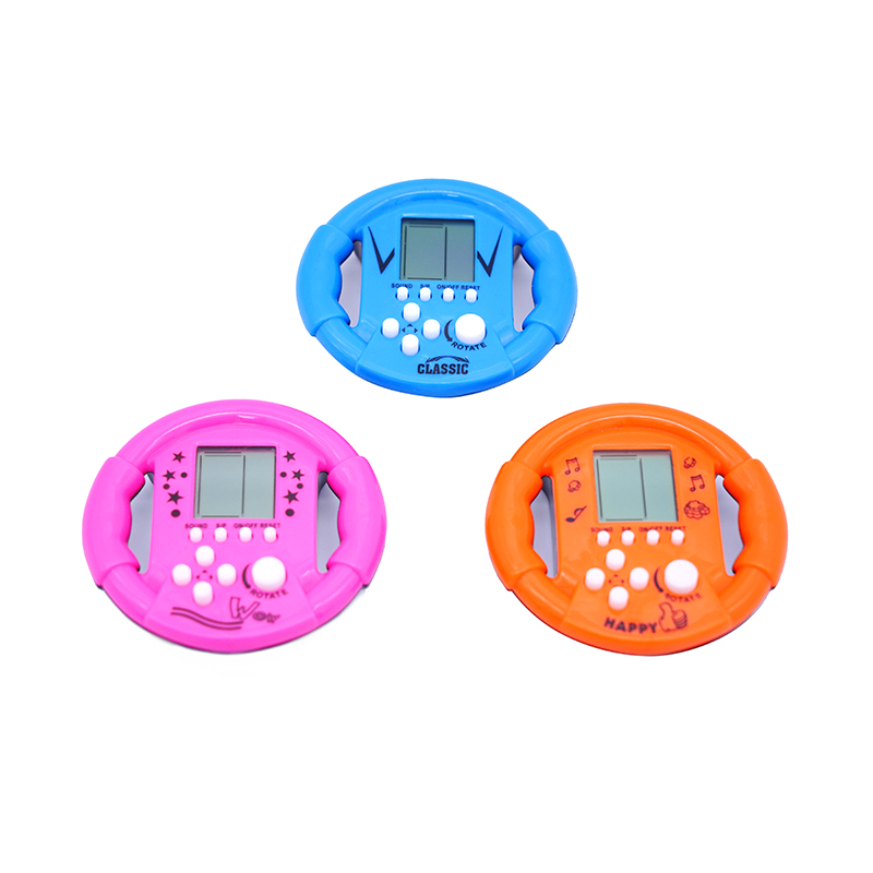 Kids Classical Game Players Portable Children Handheld Video Tetris Game Console Sheering wheel shape game console
